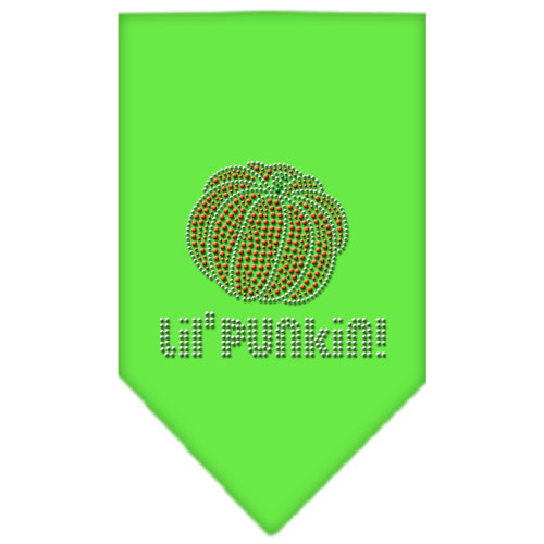 Lil Punkin Rhinestone Bandana Lime Green Small